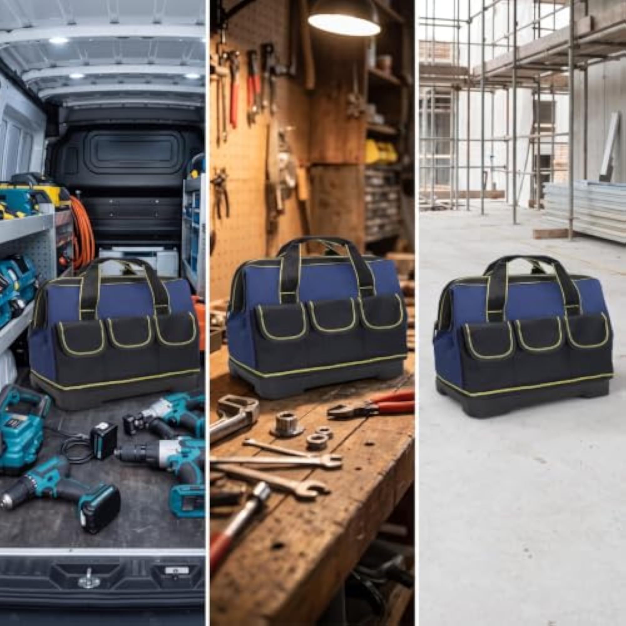 Heavy Duty Upright Tool Bag with Plastic Base